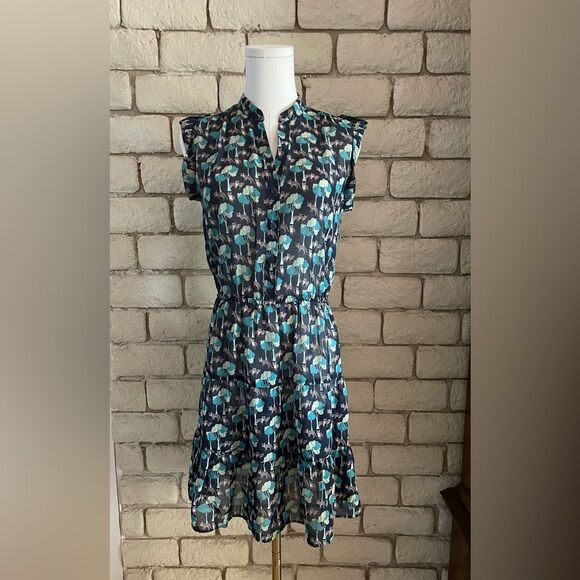 GAP Dresses & Skirts - GAP Black Blue forest pattern Midi Dress